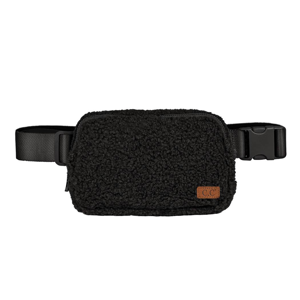 Fleece Small Sherpa Fanny Pack: ONE SIZE / BLK