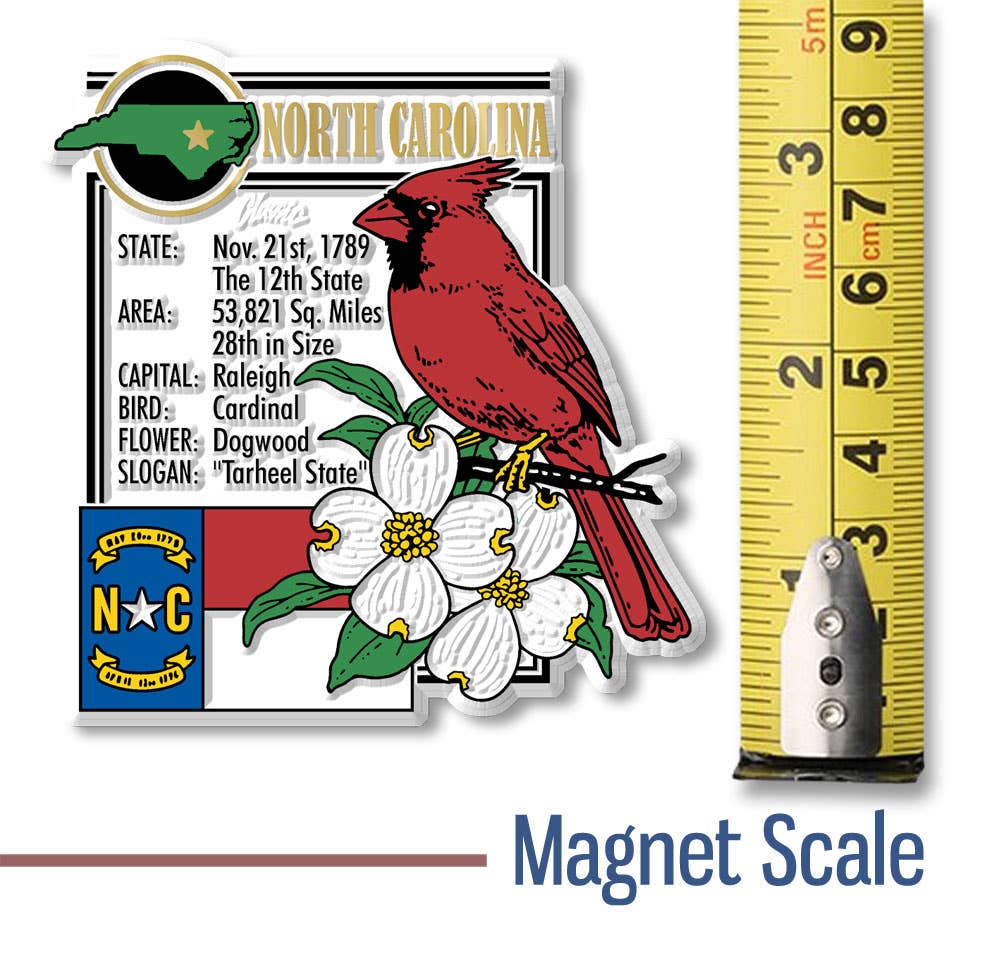 North Carolina State Montage Magnet Made in USA