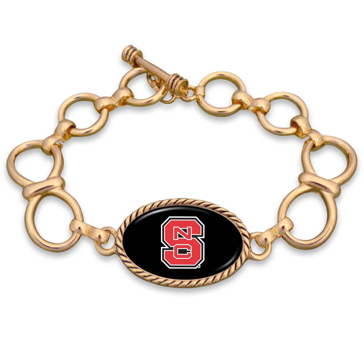 NC State Wolfpack Gold Link Toggle Bracelet