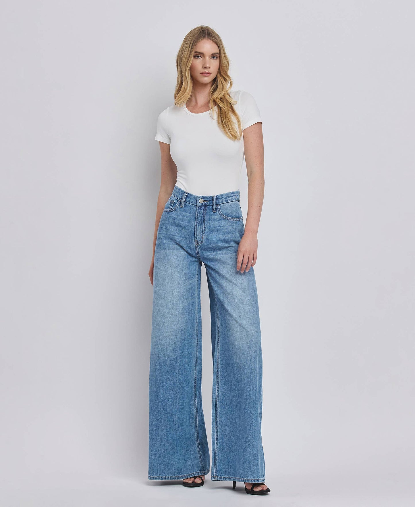 SUPER HIGH RISE WIDE LEG JEANS sizes: 27-32