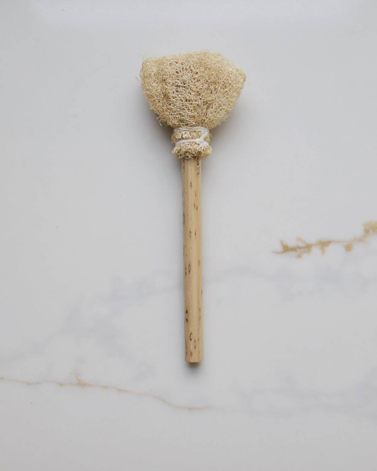Natural loofah cup brush: Sealed Top