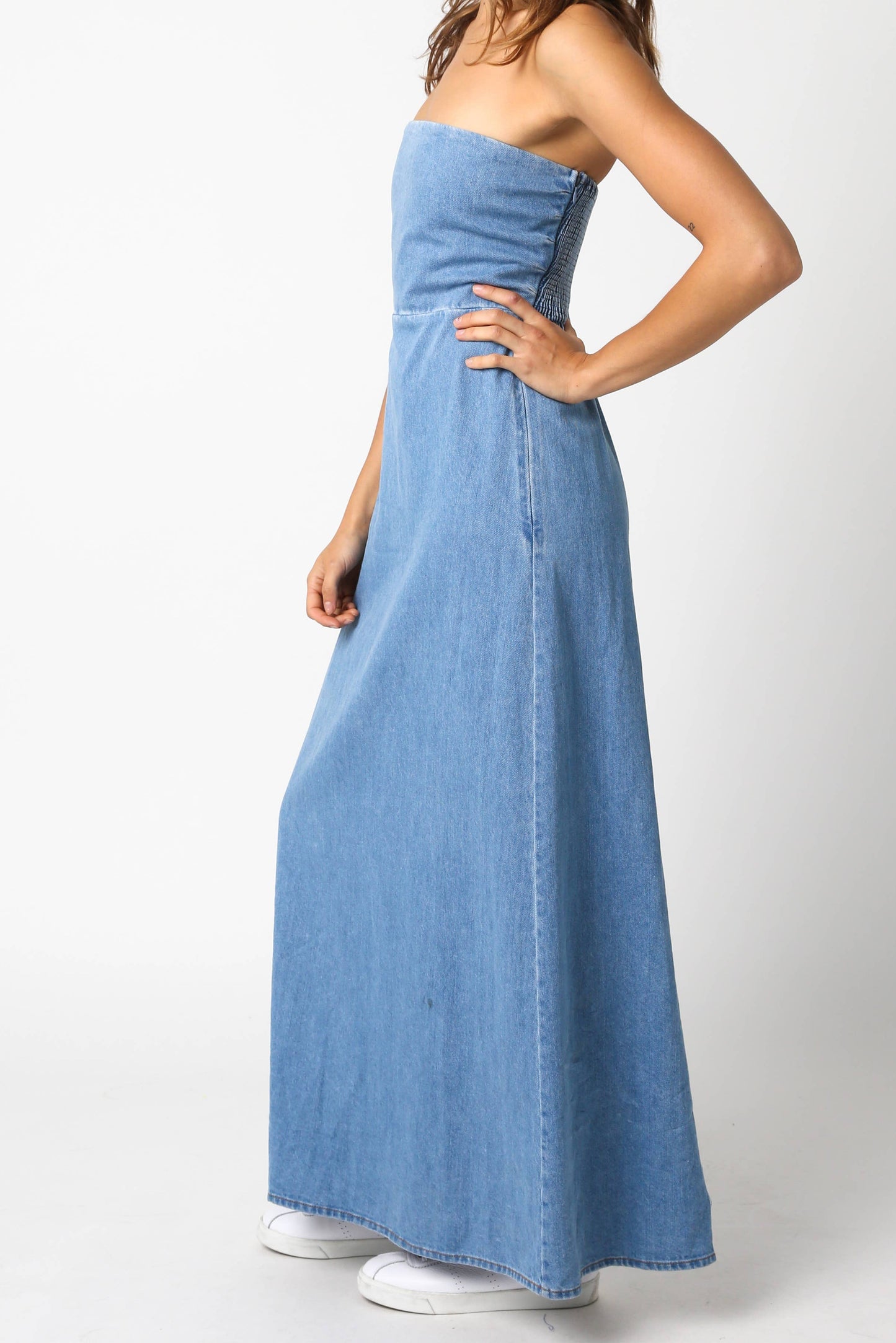 Caroline Maxi Dress: Denim / Contemporary