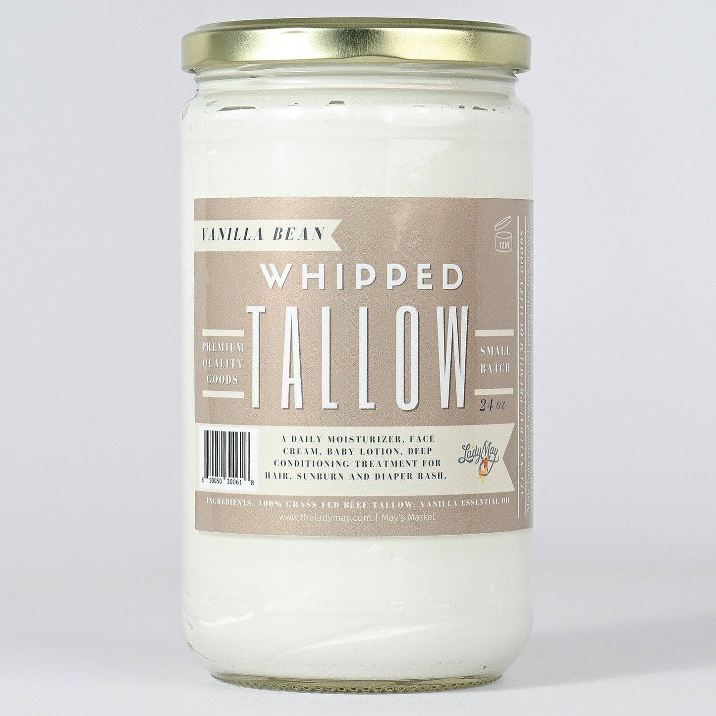 Whipped Tallow – All-Natural Moisturizer | Choose Scent & Size (2oz–85oz): Unscented / 9oz