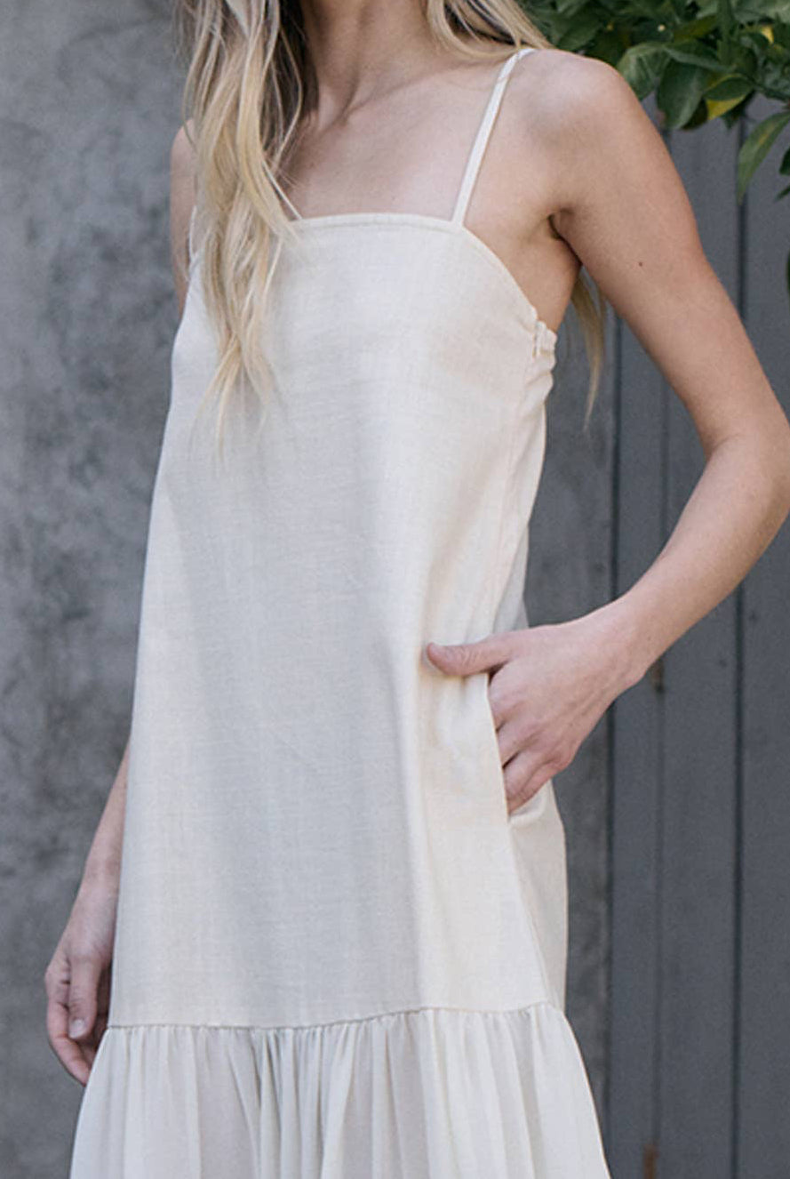 Myra Sheer Maxi Dress - CREAM