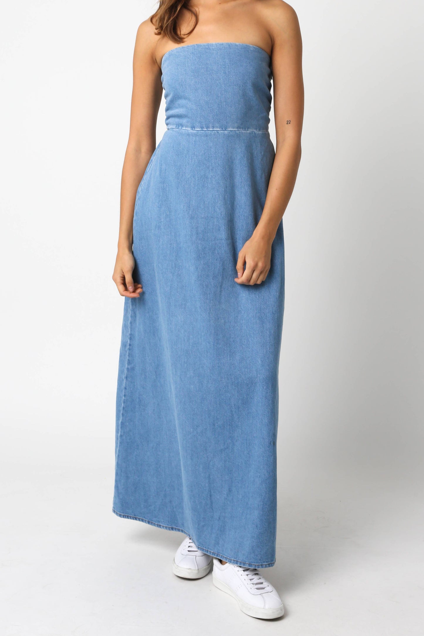 Caroline Maxi Dress: Denim / Contemporary