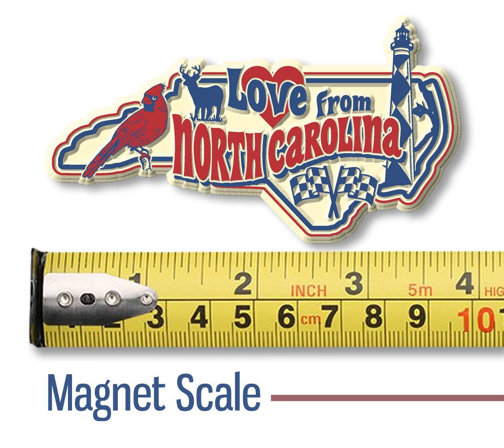 "Love from North Carolina" Vintage State Magnet Made in USA