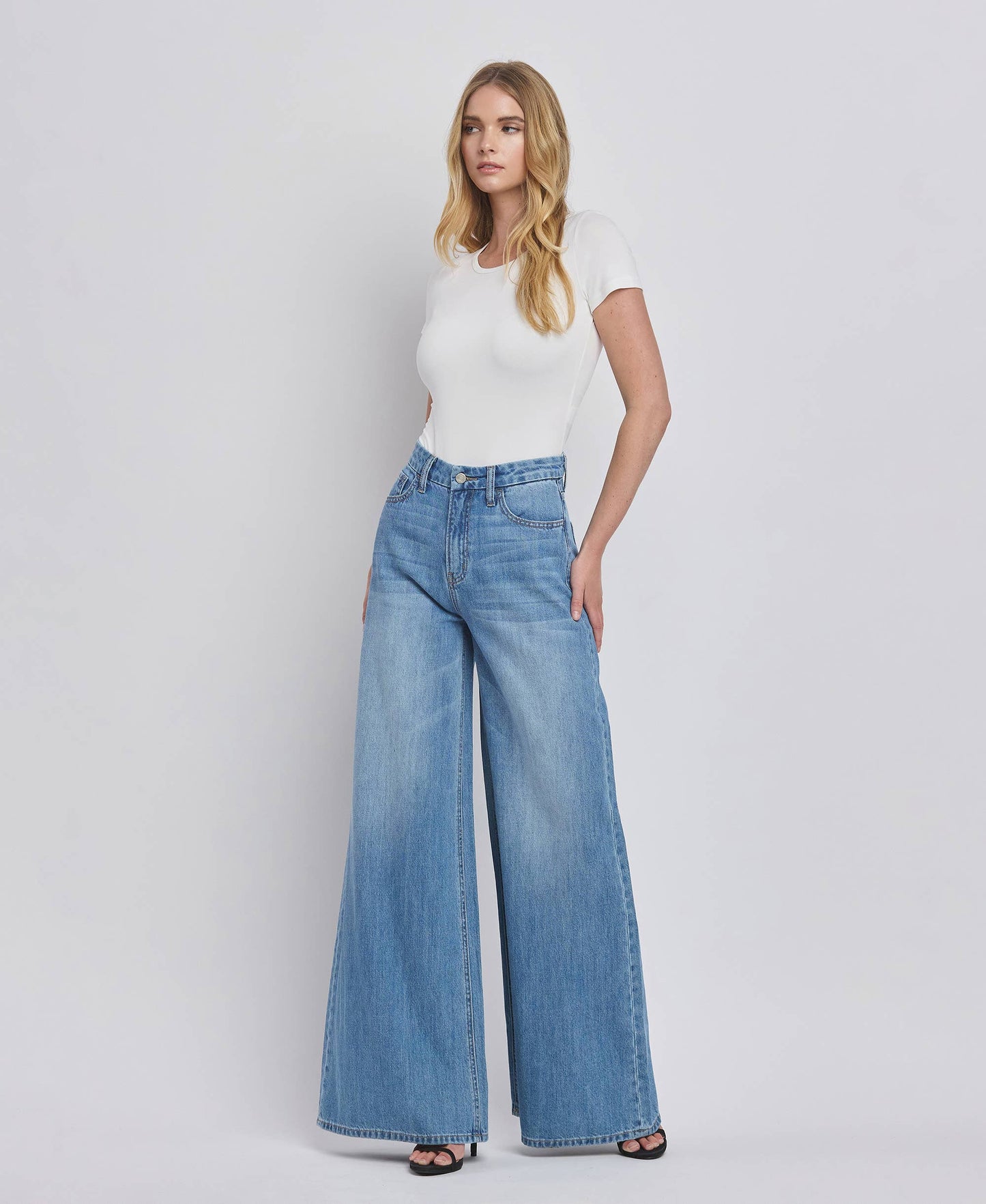 SUPER HIGH RISE WIDE LEG JEANS sizes: 27-32