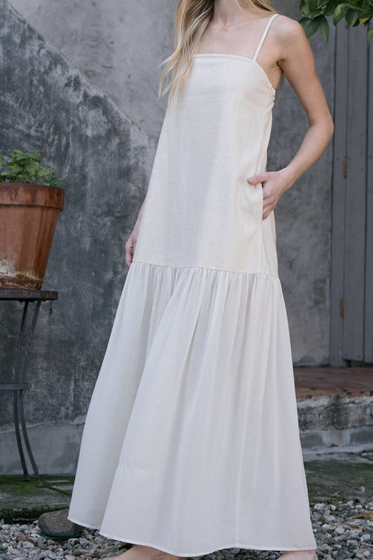 Myra Sheer Maxi Dress - CREAM