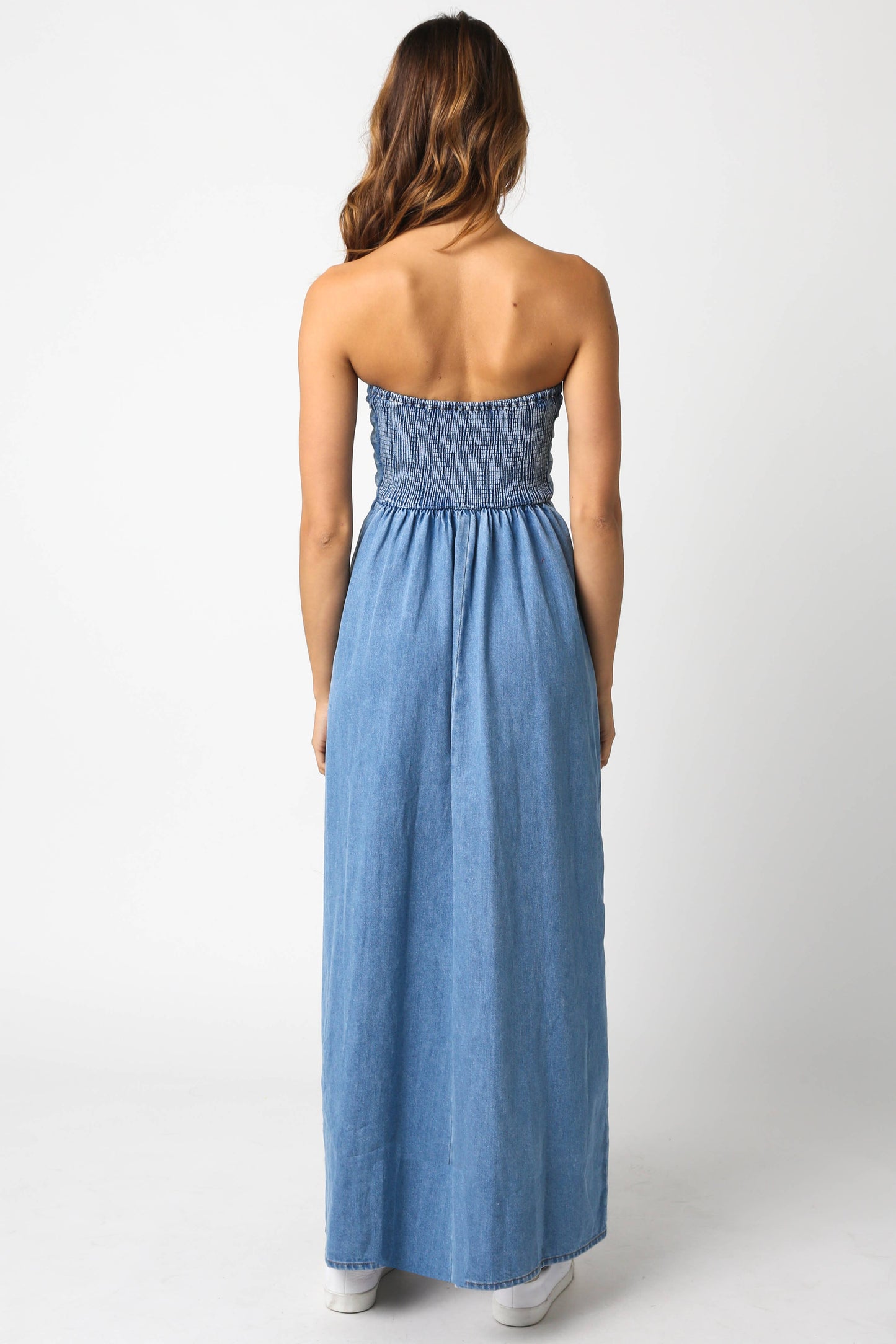Caroline Maxi Dress: Denim / Contemporary